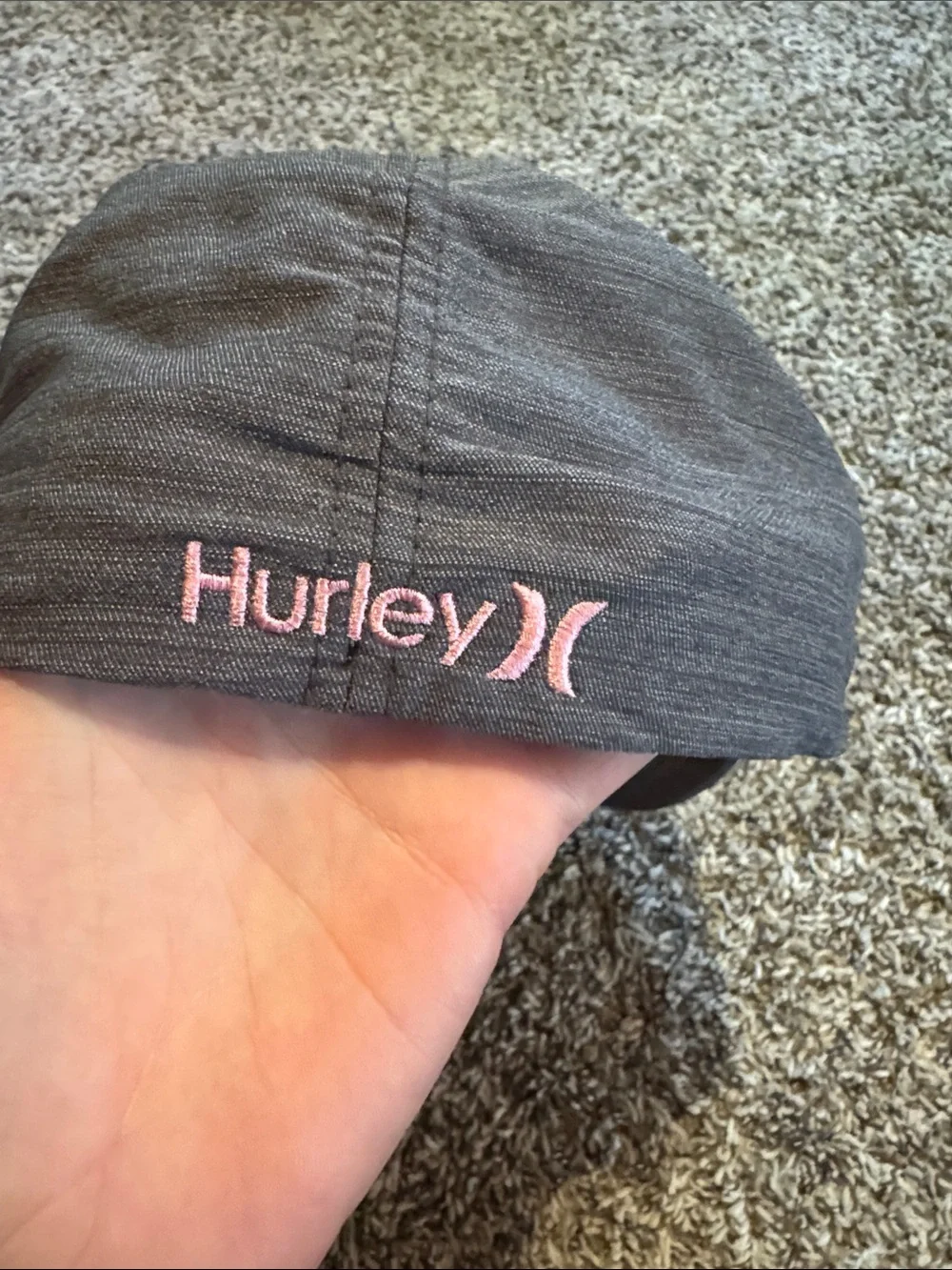 Hurley Kids Gray Cap with Pink Logo